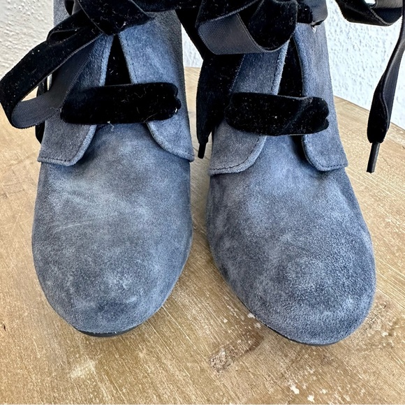 Born Crown Kensi Gray Suede Wedge Lace Up Shoes Size 8 - Picture 3 of 12